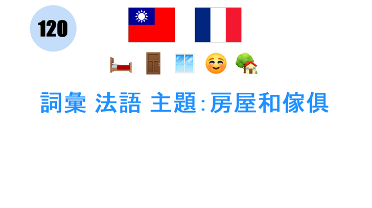 詞彙 法語 主題：房屋和傢俱